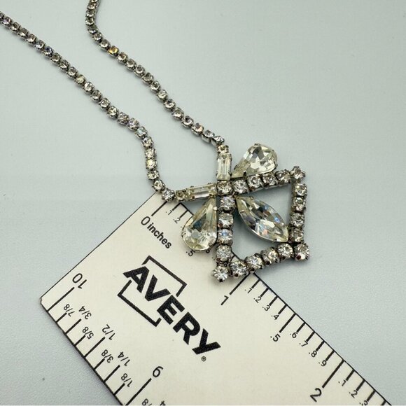Rare 1940s Old Hollywood Vintage Rhinestone Necklace Signed Jayflex Sterling - Picture 6 of 10